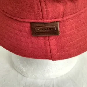 COACH Red Bucket Wool Hat Size M/L s-l400.jpg main image 2
